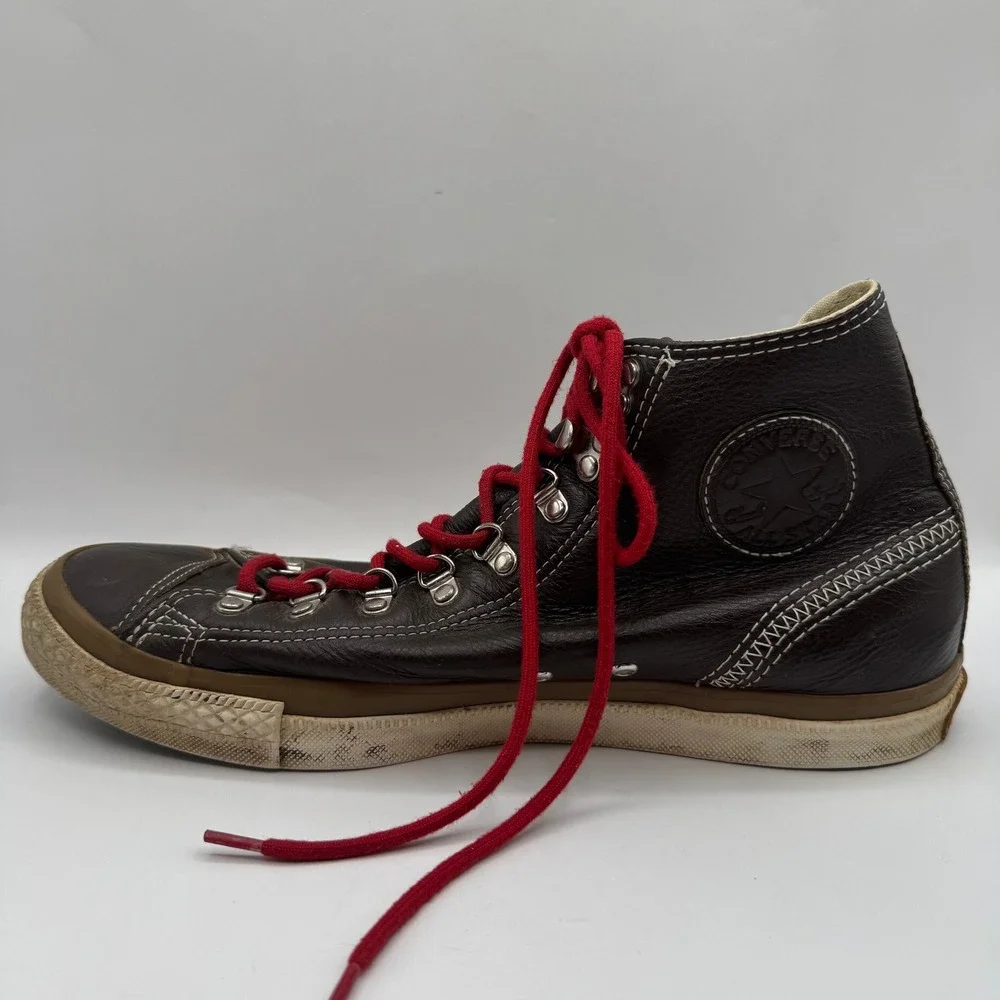 Converse Chuck Taylor All Star Mens 10 Brown Leather Hi Top High Shoe Sneaker